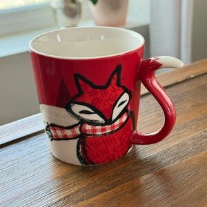 Starbucks Christmas red fox mug 12oz